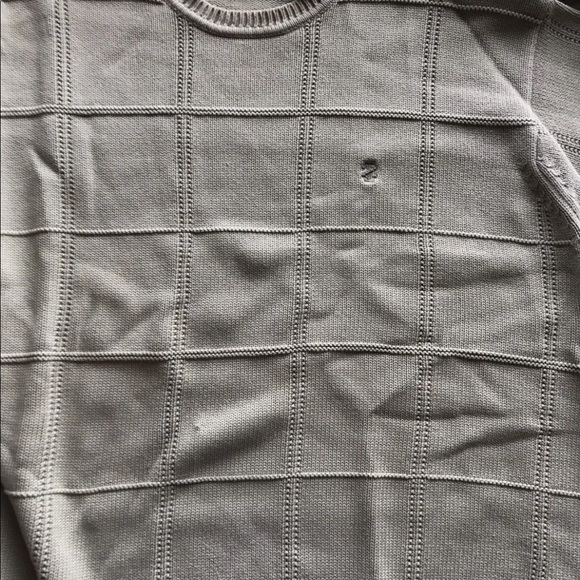 Izod Men Long Sleeve Crew Neck Sweater Window Pane L Olive Green Cotton - Picture 7 of 15